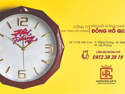 Đồng hồ treo tường in logo Hải Phòng - Lựa chọn quà tặng doanh nghiệp số 1